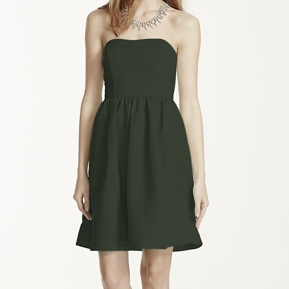 David’s bridal strapless dress - olive NWOT